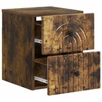 vidaXL Cabinet de chevet mural Chêne fumé 33 x 34 5 x 40 cm