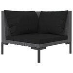 vidaXL Salon de jardin 8 Pièces avec coussins Résine tressée Gris foncé