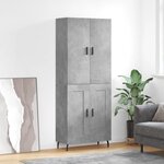 vidaXL Buffet haut Gris béton 69 5x34x180 cm Bois d'ingénierie