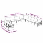vidaXL Ensemble de canapé de jardin 11 Pièces Anthracite Acier