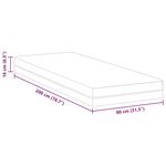 vidaXL Matelas Blanc et Gris 80 x 200 cm Mousse à Mémoire