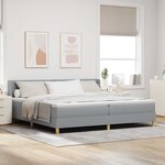 vidaXL Lit à Ressorts avec matelas Gris clair 200 x 200 cm tissu