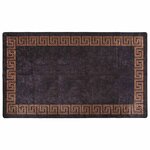 vidaXL Tapis lavable antidérapant 190x300 cm noir et doré