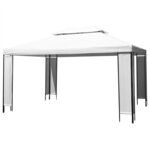 vidaXL Tonnelle avec guirlande lumineuse à LED 3x4 m Blanc