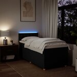 vidaXL Sommier à lattes de lit avec matelas Noir 100x200 cm Tissu