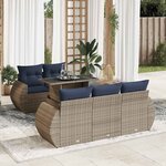 vidaXL Salon de jardin avec coussins 6 Pièces gris résine tressée acacia