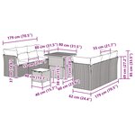vidaXL Ensemble de canapé de jardin 9 Pièces Noir polyrotin