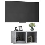 vidaXL Meuble TV gris béton 72x35x36 5 cm bois d’ingénierie