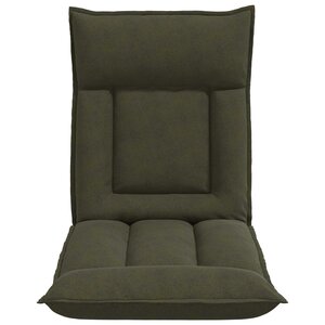 vidaXL Fauteuil de sol ajustable Vert armée Tissu