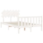 vidaXL Cadre de lit avec tête de lit blanc 120x200 cm bois massif
