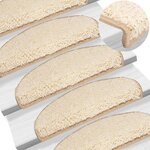 vidaXL Tapis d'escalier 20 Pièces crème 65x21x4 cm