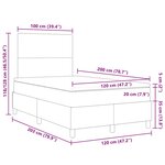 vidaXL Lit à ressorts Gris foncé et blanc 203 x 120 x 128 cm