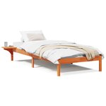 vidaXL Cadre de lit avec tables de chevet Marron Marron cire