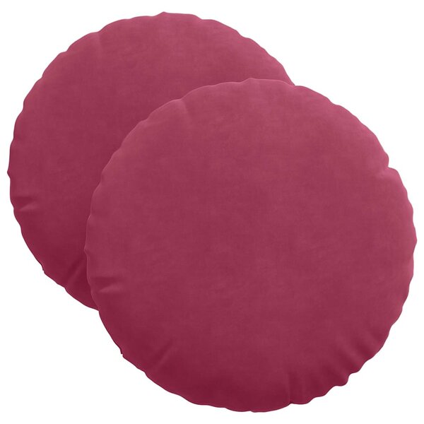 vidaXL Coussins de siège 2 Pièces Bordeaux Ø 40 x 13 cm Velours