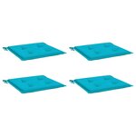 vidaXL Coussins de chaise de jardin lot de 4 turquoise 40x40x4cm tissu