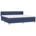 vidaXL Sommier à lattes de lit avec matelas Bleu 200x200 cm Tissu