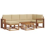 vidaXL Ensemble de canapés d'extérieur 7 Pièces Naturel et Beige