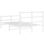 vidaXL Cadre de lit métal avec tête de lit/pied de lit blanc 120x190cm
