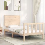 vidaXL Cadre de lit et tête de lit 100x200 cm bois massif