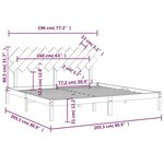 vidaXL Cadre de lit Marron miel 200x200 cm Bois massif