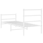 vidaXL Cadre de lit métal sans matelas avec pied de lit blanc 80x200cm