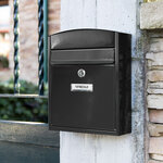 Boîte aux Lettres en Acier  Compact E5734  Anti-pluie  Noir