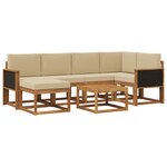 vidaXL Ensemble de canapés d'extérieur 7 Pièces Naturel et Beige