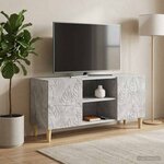 vidaXL Meuble TV 102 x 34 5 x 50 cm Gris béton Bois d'ingénierie