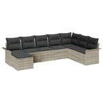 vidaXL Ensemble de canapés de jardin 8 pièces avec des coussins en poly rattan gris clair