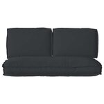 vidaXL Set de coussins de palette 3 Pièces Noir 120 x 60 x 12 cm