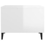 vidaXL Table basse avec pieds en métal Blanc brillant 50x50x40 cm