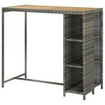 vidaXL Table de bar avec rangement Gris 120x60x110 cm Résine tressée