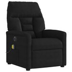 vidaXL Fauteuil inclinable de massage électrique noir tissu microfibre