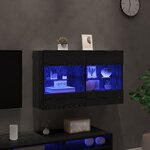 vidaXL Meuble TV mural Montage mural Chêne noir 98 5 x 30 x 60 5 cm