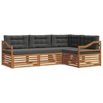 vidaXL Ensemble de canapés d'extérieur 4 Pièces Naturel et Anthracite