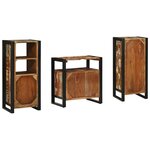 vidaXL Ensemble de mobilier de salle de bain avec étagère 3 Pièces