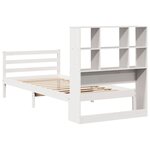 vidaXL Lit bibliothèque sans matelas blanc 90x190cm bois de pin massif