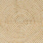 vidaXL Tapis Naturel et Blanc 160 x 160 cm Jute