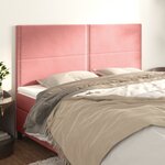 vidaXL Têtes de lit 4 Pièces Rose 100x5x78/88 cm Velours
