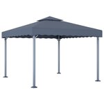 vidaXL Tonnelle 300x300 cm Anthracite Aluminium