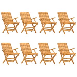 vidaXL Chaises de jardin pliantes lot de 8 61x67x90cm bois massif teck