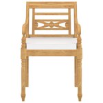 vidaXL Chaises Batavia lot de 6 avec coussins Bois de teck solide