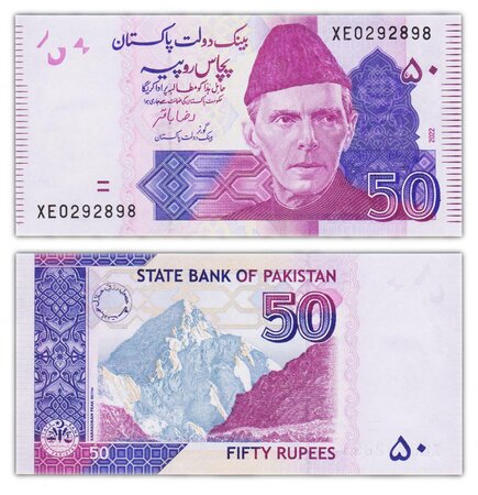 Billet de collection 50 rupees 2022 pakistan - neuf - p47