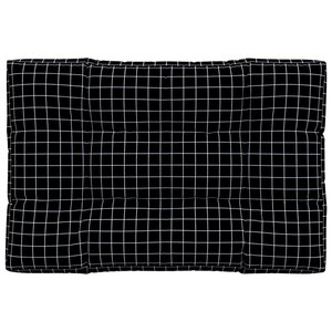 vidaXL Coussin de palette motif à carreaux noir 120x80x12 cm tissu