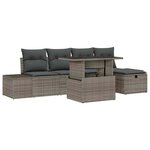 vidaXL Ensemble de canapé de jardin 6 Pièces Gris polyrotin