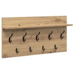 vidaXL Porte-manteau mural chêne artisanal 80 x 40 x 12 cm