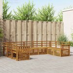 vidaXL Ensemble de canapé d'angle 9 Pièces Naturel