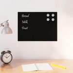 vidaXL Tableau noir magnétique mural Noir 40x30 cm Verre trempé