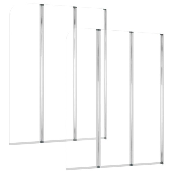 vidaXL Enclos de bain 2 Pièces 104x130 cm Verre trempé Transparent