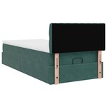 vidaXL Lit ottoman avec matelas et LED Vert foncé 80x200cm velours